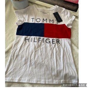 Brand New(NWT)Tommy Hilfiger White Logo Tee L/G(12/14)